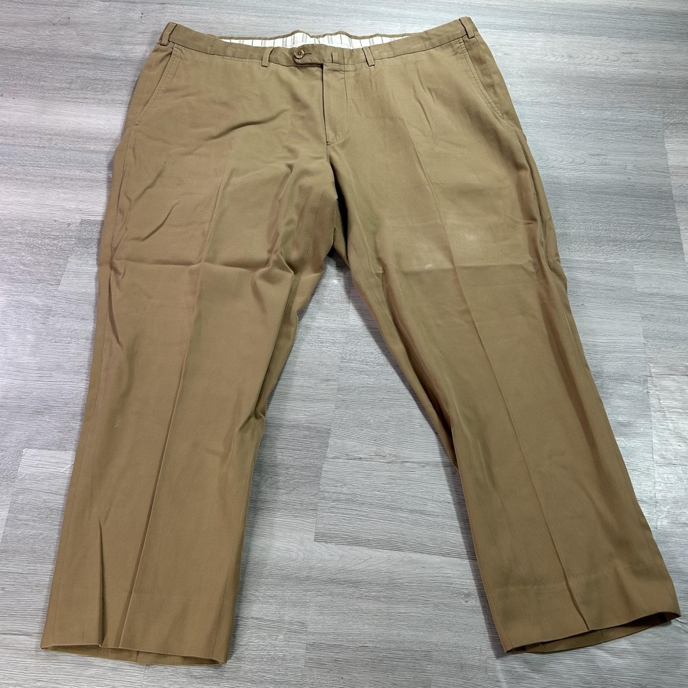 Ermenegildo Zegna Pants Mens 40x26 Brown Cotton Regular Fit Dress Slacks